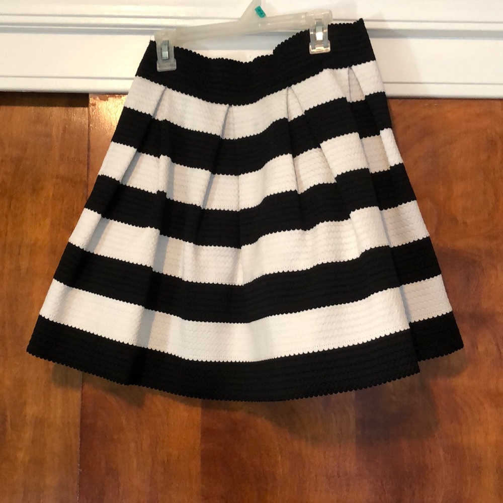 Black and white striped skirt